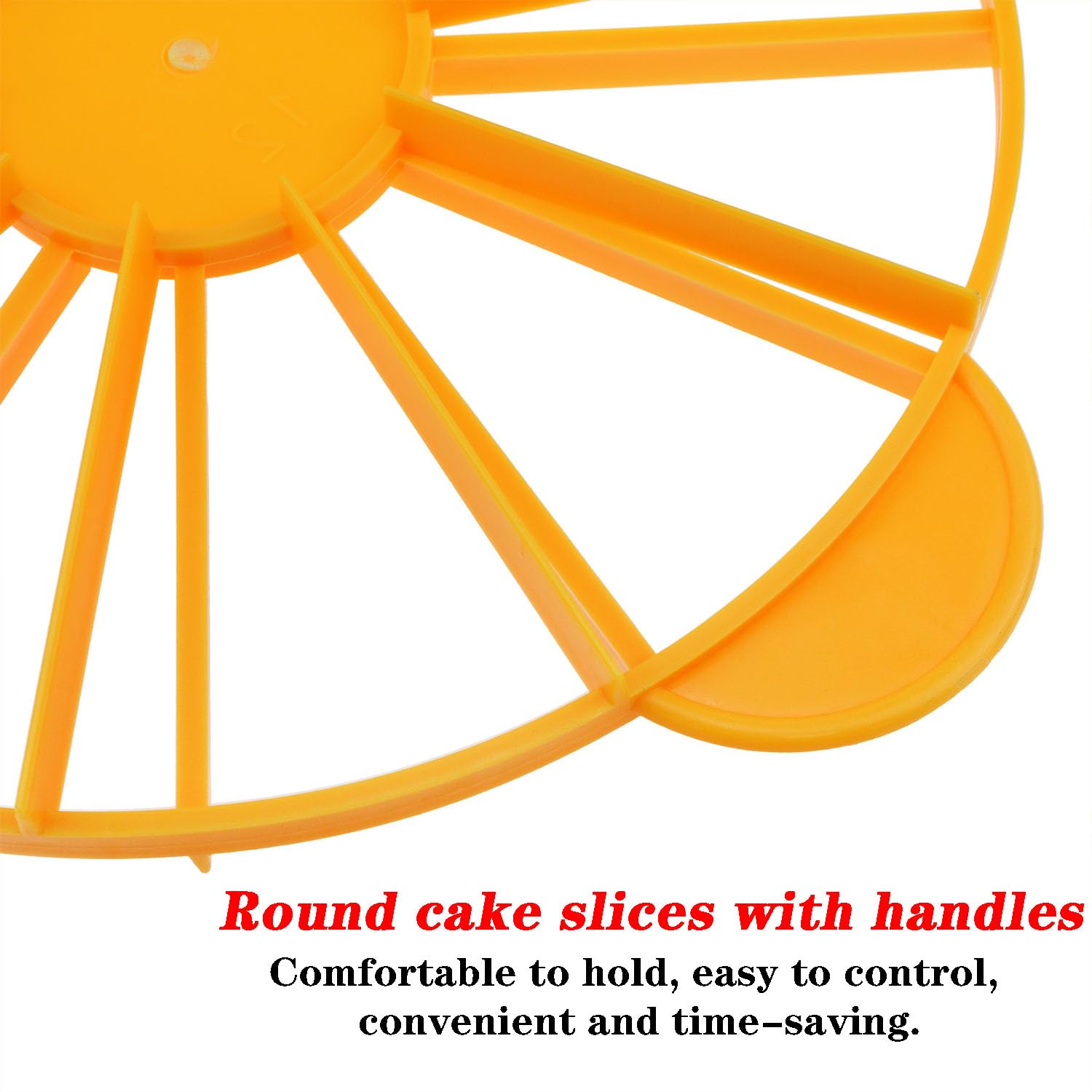 zutisay Cake Portion Marker Cake Divider Cutter 10/12 Piece Round Cake Cutter Slicer with Handle Pastry Baking Tool for 26.8cm/10.6in Diameter Yellow