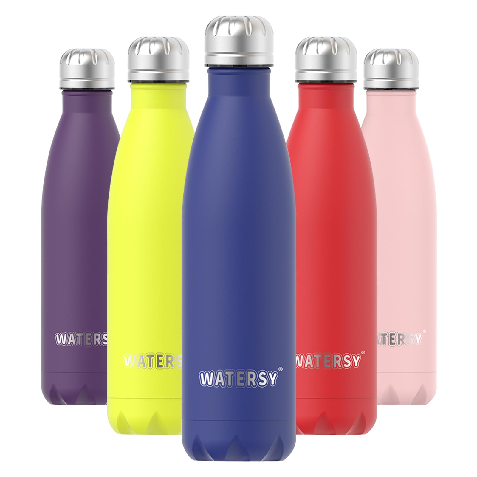 WATERSY Stainless Steel water bottles,17oz/500ml Insulated Water Bottles,Deep Blue metal water bottle Keeps Drink Cold and Hot,BPA Free kids water bottles for School,Gym,Travel,Sports