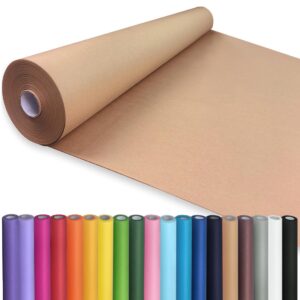 perkhomy 36" x 2,400" (200') brown kraft paper roll for craft bulletin board paper kids art table covering crafting gift wrapping bouquet packing parcel 70gsm 50lb (brown, 36" x 200')