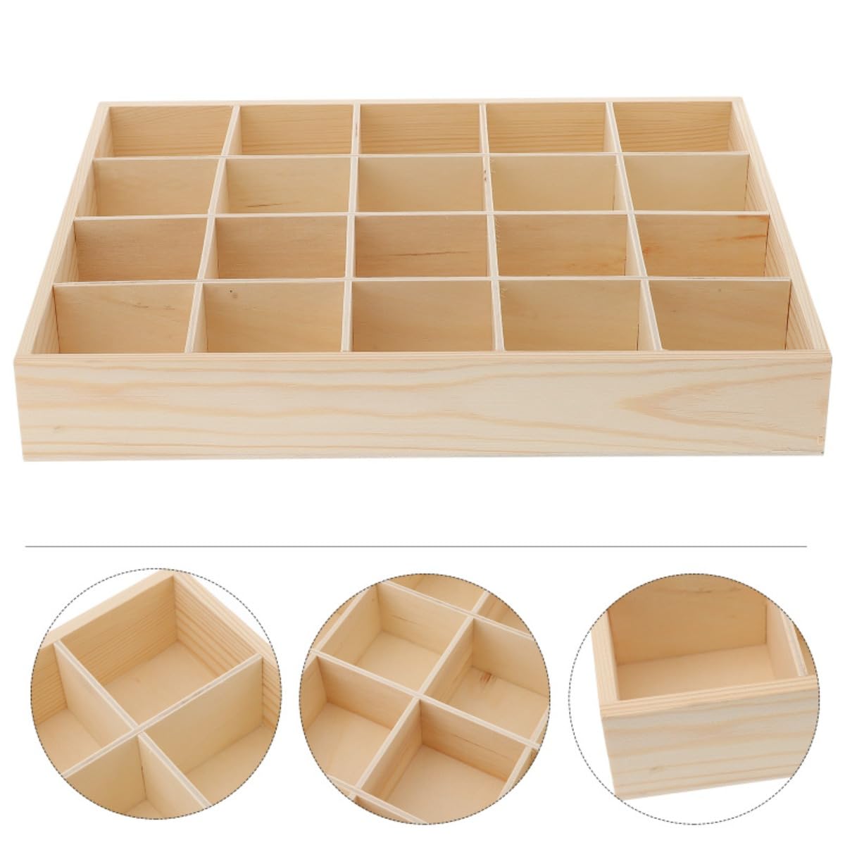 Set of 2 - Wooden Drawer Organizers with 20 Compartments | Space-Saving Belt, Tie, and Sock Organizer | Stackable Desktop Storage Box for Neat and Tidy Dresser, Closet, Under-Bed Storage