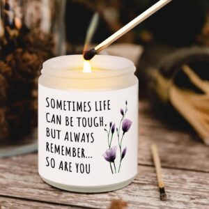 Shqiueos Get Well Gifts for Women, Inspirational Candle 7 Oz, Cancer Care Gifts for Women, Sympathy Gifts, Cheer up, Comfort, Surgery Recover, Encouragement Lavender Scented Handmade Candle