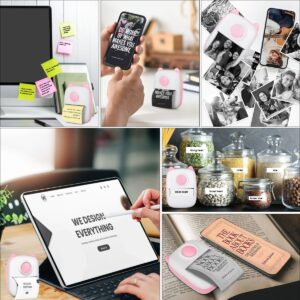 Mini Portable Printer - Pocket Thermal Printer with 13 Roll Papers, Bluetooth Wireless Smart Printer for Photos, Office Receipts,QR Codes,Labels,Notes Printing Compatible with iOS Android Phone Pink