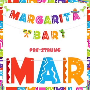 Sursurprise Margarita Bar Banner Sign for Margaritas Birthday Decorations Mexican Fiesta Cinco De Mayo Cactus Bridal Shower Baby Shower Graduation Party Supplies