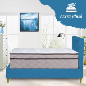 Nutan 13" Extra Plush Bed Mattress, Comfortable Supportive Eurotop Foam Encased Mattresses for Better Body Posture and Positioning, Relieves Pain and Aches, Twin