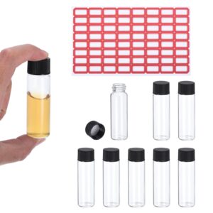 patikil 15ml clear glass vials, 8 pack sample vials with screw cap reagent media bottle with labels leak-proof liquid vial for lab