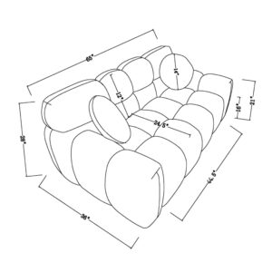 Modern Cloud Couch, 65" Comfy Upholstered Loveseat Sofa with Boucle Fabric, Stylish Marshmallow Sofa with 2 Round Pillows, 2 Seater Sofa for Living Room, Apartment, Office, Olive Green