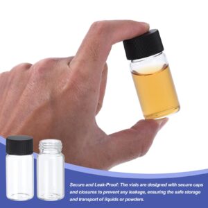 PATIKIL 20ml Clear Glass Vials, 8 Pack Sample Vials with Screw Cap Reagent Media Bottle with Funnel Leak-Proof Liquid Sample Glass Vial for Lab Laboratory