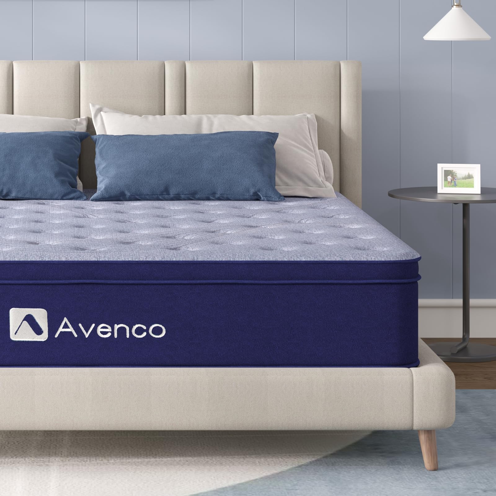 Avenco Queen Size Mattress, Queen Mattress in a Box, 10 Inch Hybrid Mattress Queen, Medium Firm, Pocket Innerspring for Pressure Relief & Motion Isolation, CertiPUR-US