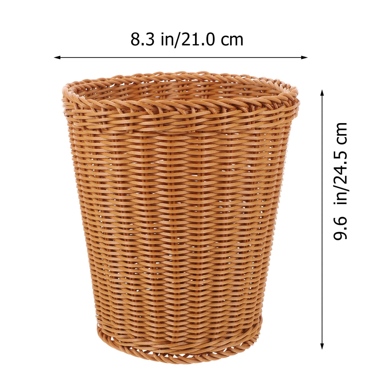 Luxshiny Wicker Waste Basket, Boho Woven Trash Can Small Natural Wastebasket Round Garbage Bin for Bathroom Bedroom Kitchen Home Office Countertop