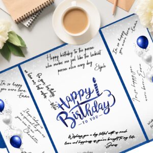 Crenics Blue and Silver Birthday Decorations for Men or Women, Creative Birthday Guest Book Alternative, Birthday Signature Book 18 x 12 inch, Great Birthday Gifts for Girls Boys