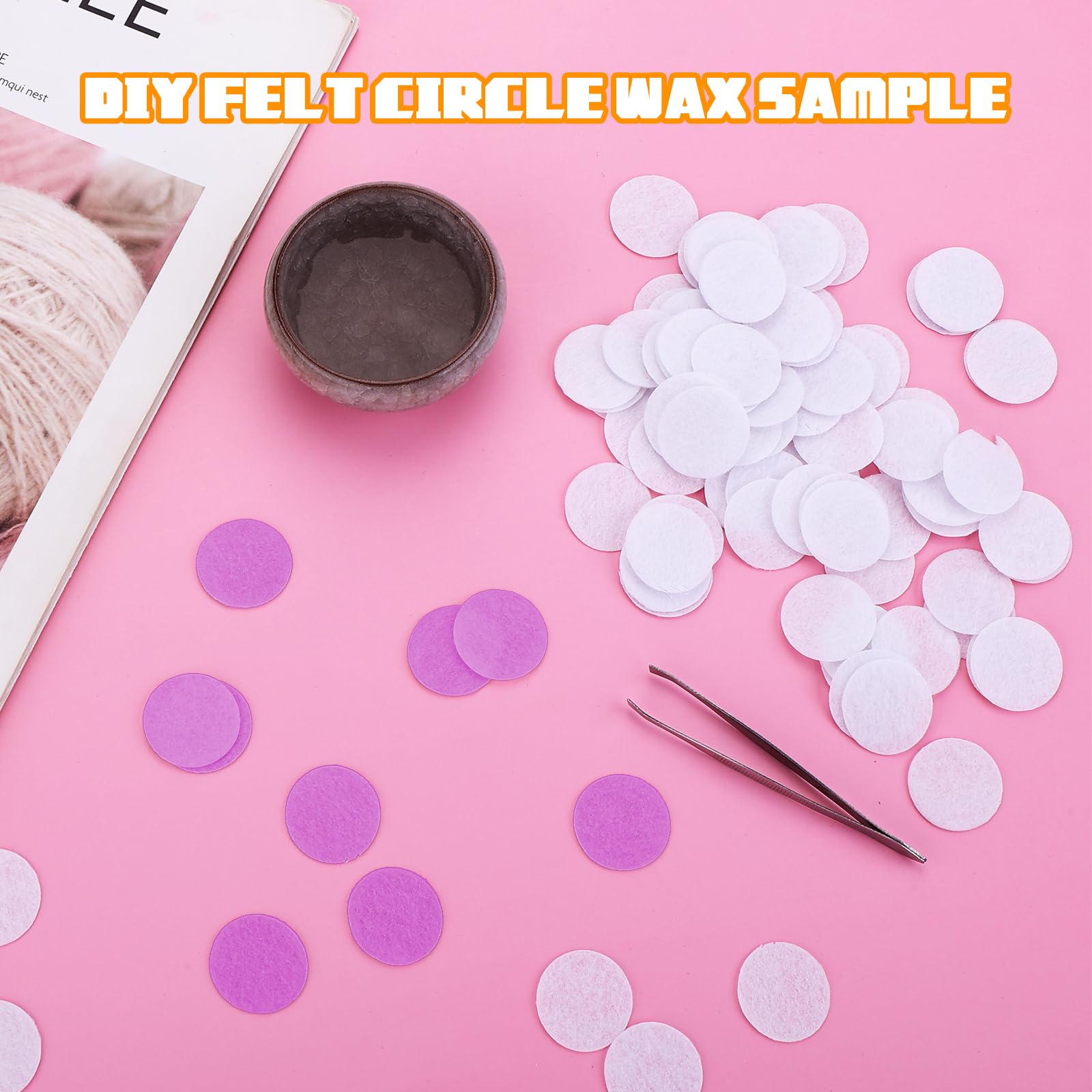 Aster 200Pcs White Round Felt Circles, 25mm Pre Cut Felt Craft Pad Soft Thick Felt Circle for Crafts DIY Sewing Handcraft Cut Projects Craft Finishing