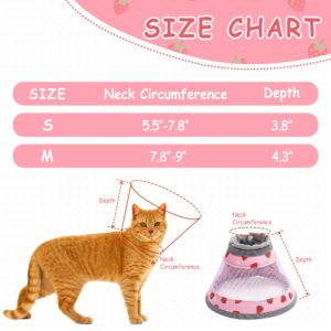 Cat Cone Collar Soft - Adjustable Cat Recovery Collar Kitten Lightweight Elizabethan Collar to Stop Licking Pet E Cone for Small Medium Cats After Surgery Prevent from Licking Wounds (Pink, S)