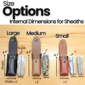 Heavy Duty Leather Multitool Sheath – EDC Belt Holster for Leatherman Surge, Wave+ – Fits Gerber, SOG, Victorinox – Secure Multitool Pouch – Compact, Tactical Everyday Carry Gear – Made in USA