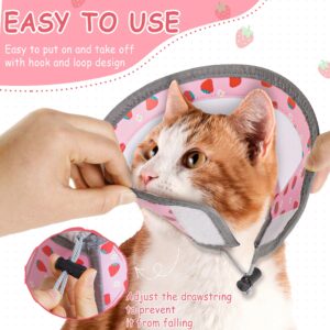 Cat Cone Collar Soft - Adjustable Cat Recovery Collar Kitten Lightweight Elizabethan Collar to Stop Licking Pet E Cone for Small Medium Cats After Surgery Prevent from Licking Wounds (Pink, S)