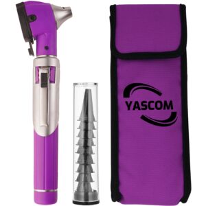 yascom otoscope professional diagnostic ear otoscope with light pocket size ear infection checker with 10x specula & case, ear otoscope for doctors, nurses, & students