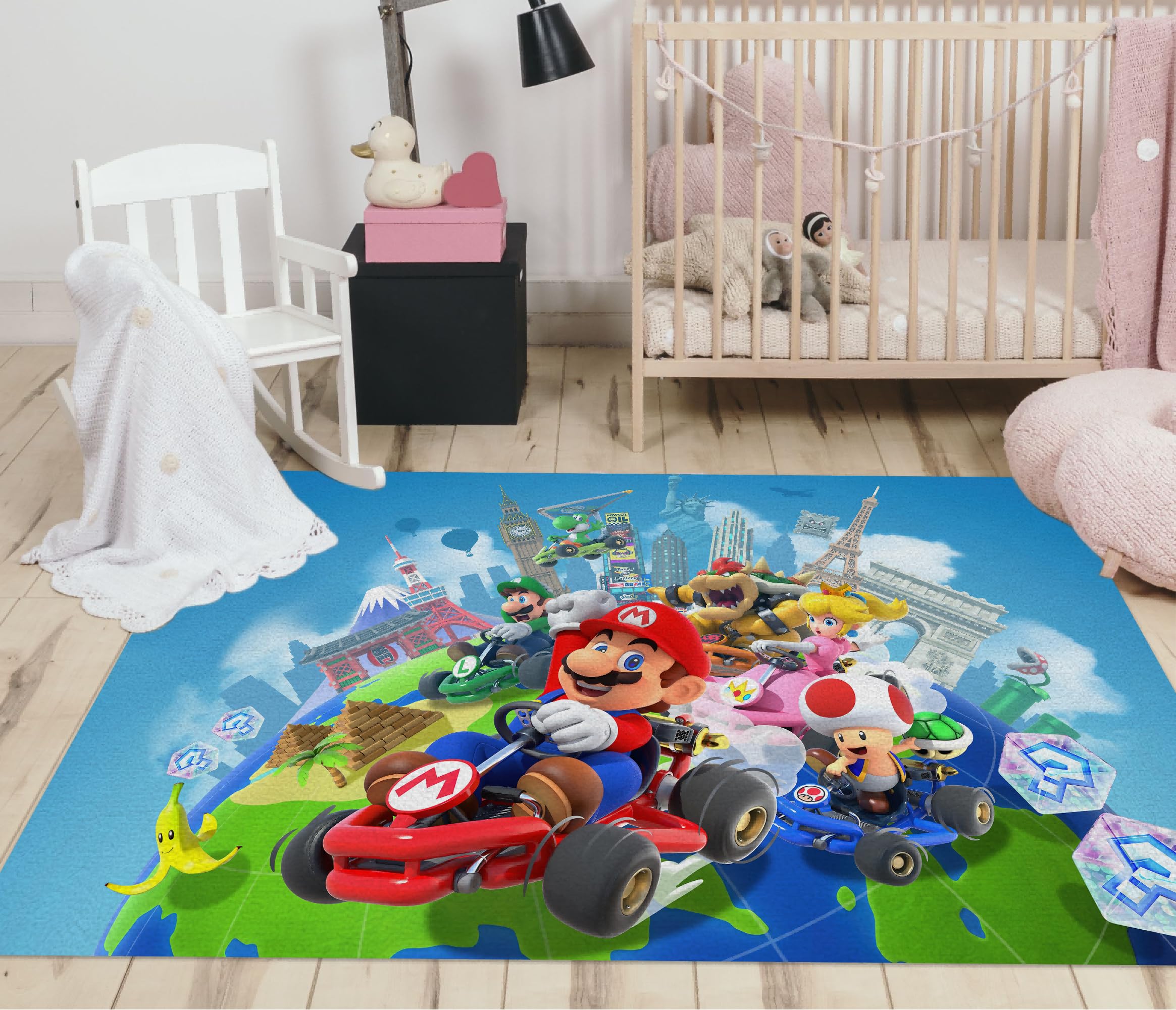 Cartoon Character Area Rug Retro Cartoon Game Rug Game Theme Carpet Christmas Housewarming Gift for Indoor Outdoor Home Decor Floor Mat 6' x 9'