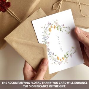 Pack 50 Floral Thank You Cards With Envelopes (4"x6") - Thank You Notes With Envelopes Set - Wildflower Thank You Cards With Envelope And Stickers - for Wedding, Bridal Showers, Baby Showers, Ect