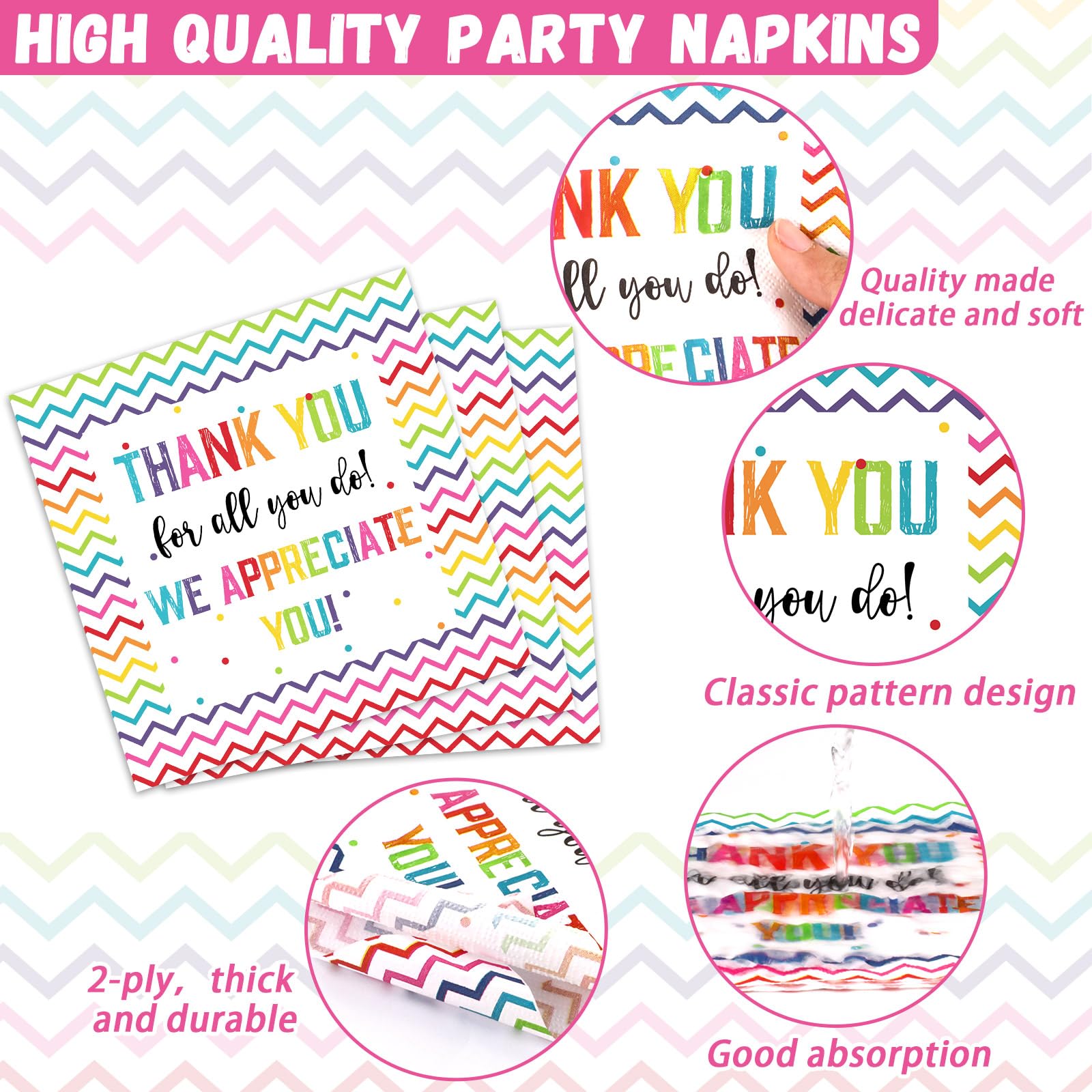 Thank You Party Plates Napkins We Appreciate You Tableware Teacher Appreciation Dinnerware Be Thankful to Teacher Doctor Staff Disposable Plates Fork for Congratulations Graduate Party Supply Serve 24