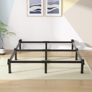 Superay Metal Bed Frame, 9-Leg Bed Base, 8 inches Support for Box Spring and Mattress Set, Queen, Easy Assembly, Black