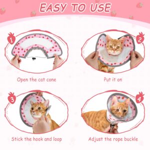 Cat Cone Collar Soft - Adjustable Cat Recovery Collar Kitten Lightweight Elizabethan Collar to Stop Licking Pet E Cone for Small Medium Cats After Surgery Prevent from Licking Wounds (Pink, S)