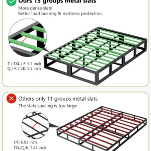 Queen Box Spring, 10 inch Box Spring for Queen Bed, Heavy Duty Metal Bed Frame with Fabric Cover, 3000lbs Max Weight Capacity Bed Base Mattress Foundation, Easy Assembly, Noise Free, Black