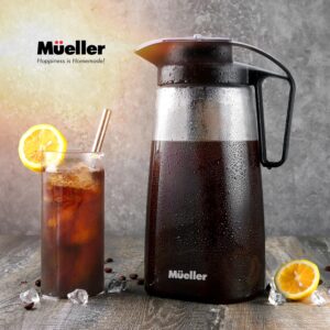 Mueller Cold Brew Coffee Maker, 2-Quart Heavy-Duty Tritan Pitcher, Iced Coffee Maker and Tea Brewer