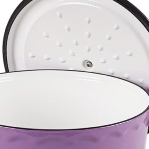 AILIBOO 6 QT Enameled Dutch Oven Pot with Lid-Dual Handles-Oven Safe up to 500° F or on Stovetop Use to Marinate, Cook, Bake, Refrigerate and Serve-Purple Dutch Oven 6 Quart