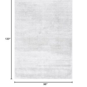 SAFAVIEH Jasmine Shag Collection Area Rug - 8' x 10', Light Grey & Ivory, Modern Design, Ideal for High Traffic Areas in Living Room, Bedroom & Dining Room (JSM100F-8)