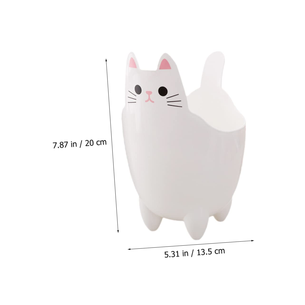 ABOOFAN Cat Shaped Trash Can Desktop Garbage Can Tiny Trash Cartoon Trash Can Cat Trash Storage Can Desk Bin Car Garbage Can Desk Trash Can Mini Storage Bucket White Pen Holder Office Pp