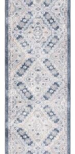 SAFAVIEH Blair Washable Collection Runner Rug - 8' Runner, Grey & Navy, Contemporary Design, Washable & Slip Resistant, Ideal for High Traffic Areas in Hallway, Bathroom & Kitchen (BLR220F-28)