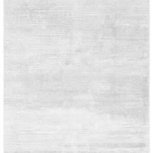 SAFAVIEH Jasmine Shag Collection Area Rug - 8' x 10', Light Grey & Ivory, Modern Design, Ideal for High Traffic Areas in Living Room, Bedroom & Dining Room (JSM100F-8)