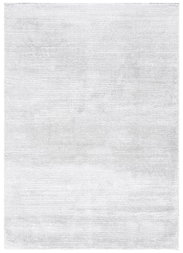 SAFAVIEH Jasmine Shag Collection Area Rug - 8' x 10', Light Grey & Ivory, Modern Design, Ideal for High Traffic Areas in Living Room, Bedroom & Dining Room (JSM100F-8)