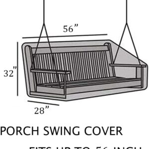 YHINGG Porch Swing Cover 56Inch Waterproof 600D Oxford Hanging Outdoor Swing Cover Garden Hammock Cover Patio Furniture Covers (Black, 56x28x(32-24) Inch)