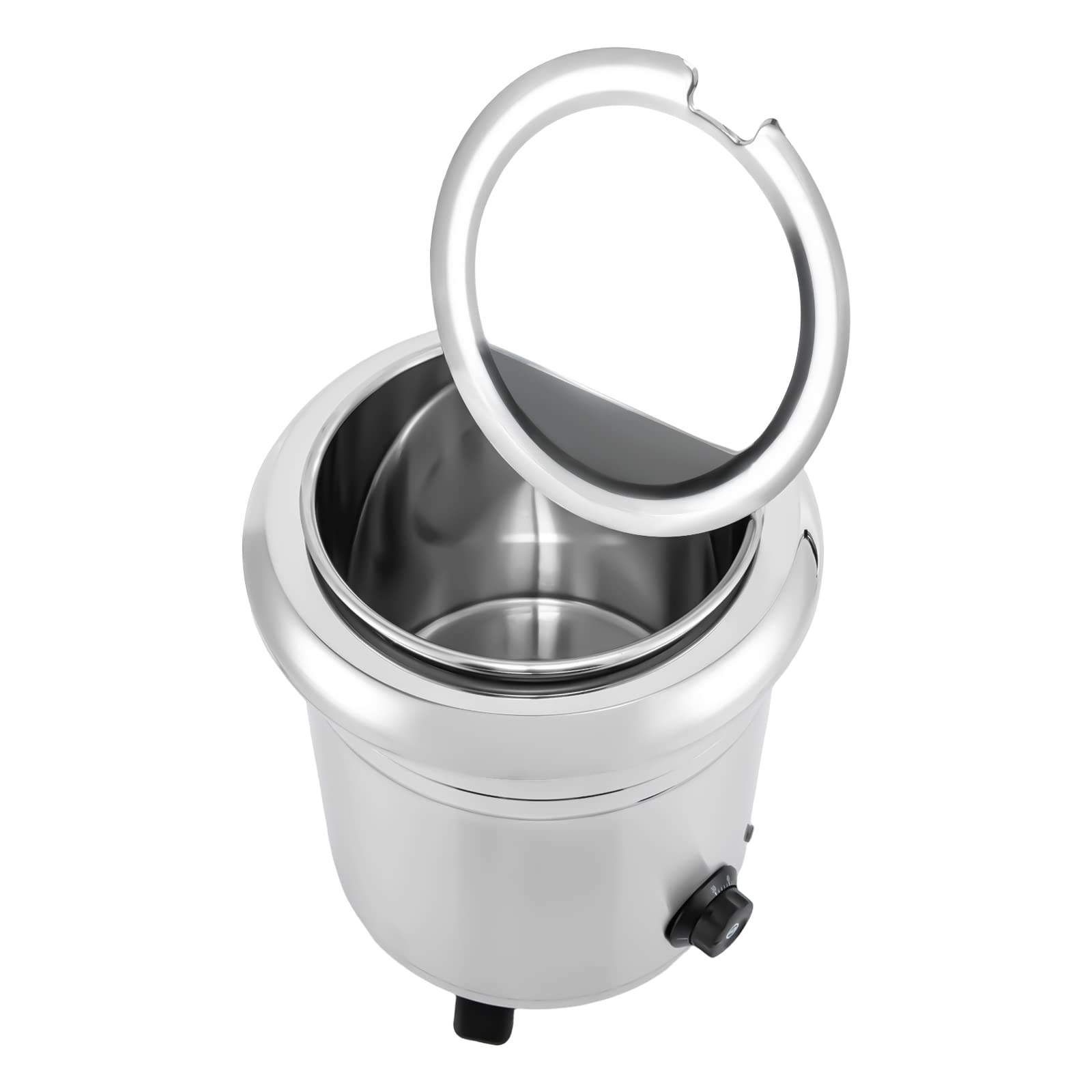 Commercial Food Warmers, Soup Warmers with Hinged Lid, Stainless Steel Insert Pot, Temperature Control - 10L, for Restaurants and Large Families (Stainless Steel)