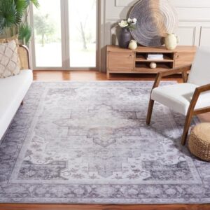 safavieh tucson collection area rug - 9' x 12', light purple & sage, traditional design, washable & slip resistant, ideal for high traffic areas in living room, bedroom & dining room (tsn105w-9)