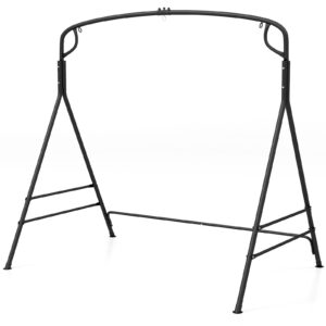 happygrill porch swing stand, heavy duty metal hanging swing frame with 2-point/single-point hanging, a-frame swing stand for indoor outdoor patio backyard fits for most swings