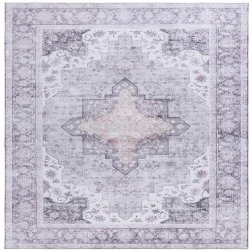 SAFAVIEH Tucson Collection Area Rug - 9' x 12', Light Purple & Sage, Traditional Design, Washable & Slip Resistant, Ideal for High Traffic Areas in Living Room, Bedroom & Dining Room (TSN105W-9)