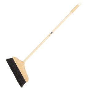 holibanna indoor broom outdoor floor cleaning broom with wood handle horsehair broom angle broom household broom for courtyard indoor kitchen office lobby sweeping