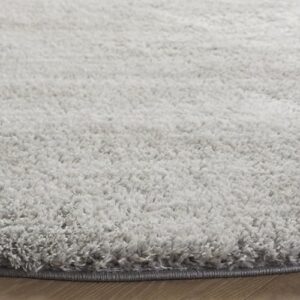 SAFAVIEH Jasmine Shag Collection Area Rug - 8' x 10', Light Grey & Ivory, Modern Design, Ideal for High Traffic Areas in Living Room, Bedroom & Dining Room (JSM100F-8)