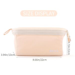 CICIMELON Wide-Open Pencil Case Big Capacity Pencil Pouch Portable Pen Bag School Supplies for Students Boys Girls, Beige