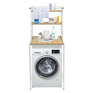 trueyessence 3 tiers laundry room shelf over the washer and dryer, bathroom organization towel storage rack space saver