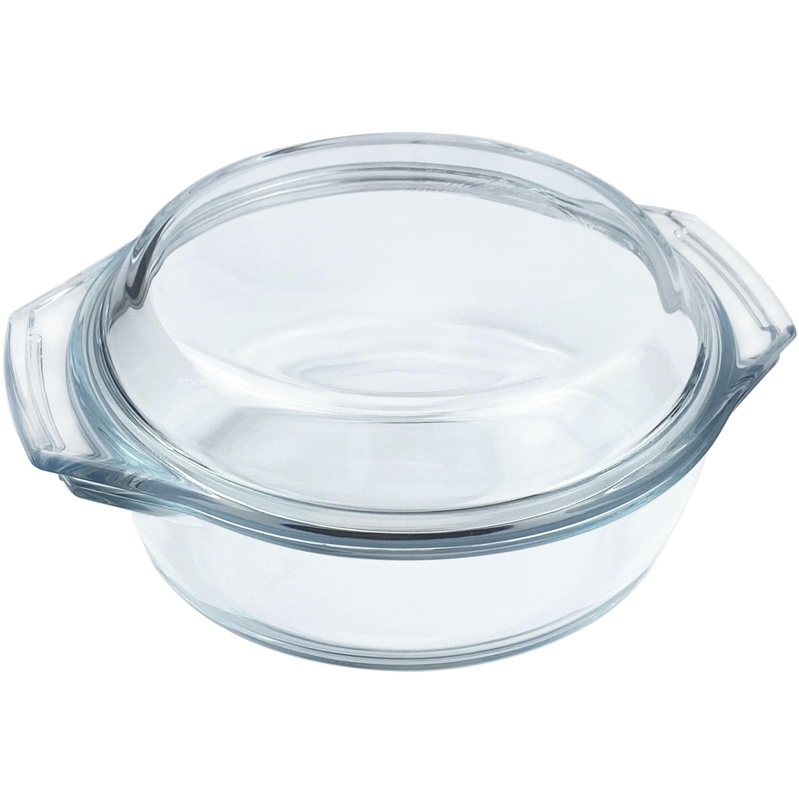 Small Glass Casserole Dish With Glass Lid, 0.7L Covered Glass Microwavable Bowl Oven Safe, Easy Grab Glass Baking Dish for Oven