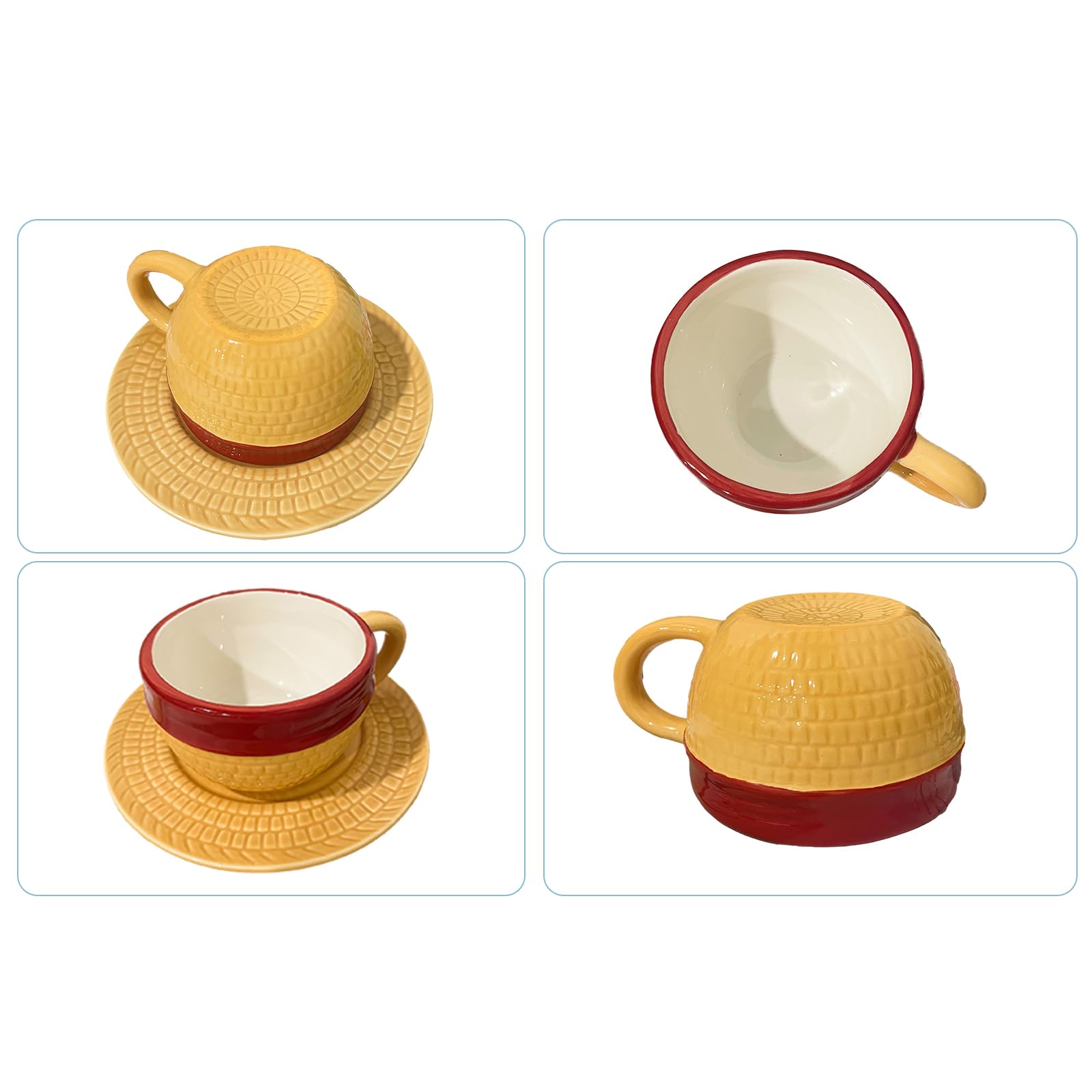 FINDAMAZE One Piece Anime Novelty Coffee Mugs,Luffy's Hat Anime Coffee Cup,Ceramic Coffee Tea Milk Cup,Gifts for Christmas, Birthday, Anniversary(Luffy)