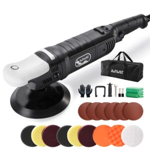 autiwoz car buffer polisher, 6-inch rotary polisher for car detailing, 6 variable speeds 1000-3800 rpm, rotary buffer kit for car detailing/polishing/waxing