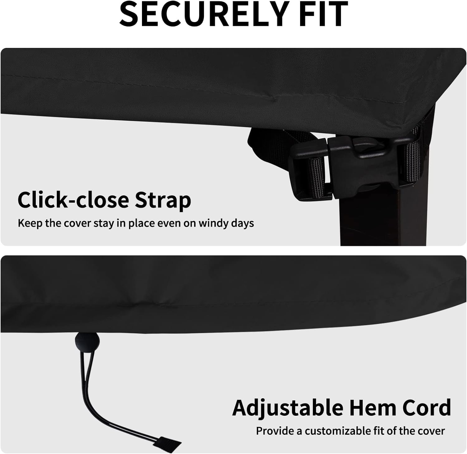 YHINGG Porch Swing Cover 56Inch Waterproof 600D Oxford Hanging Outdoor Swing Cover Garden Hammock Cover Patio Furniture Covers (Black, 56x28x(32-24) Inch)