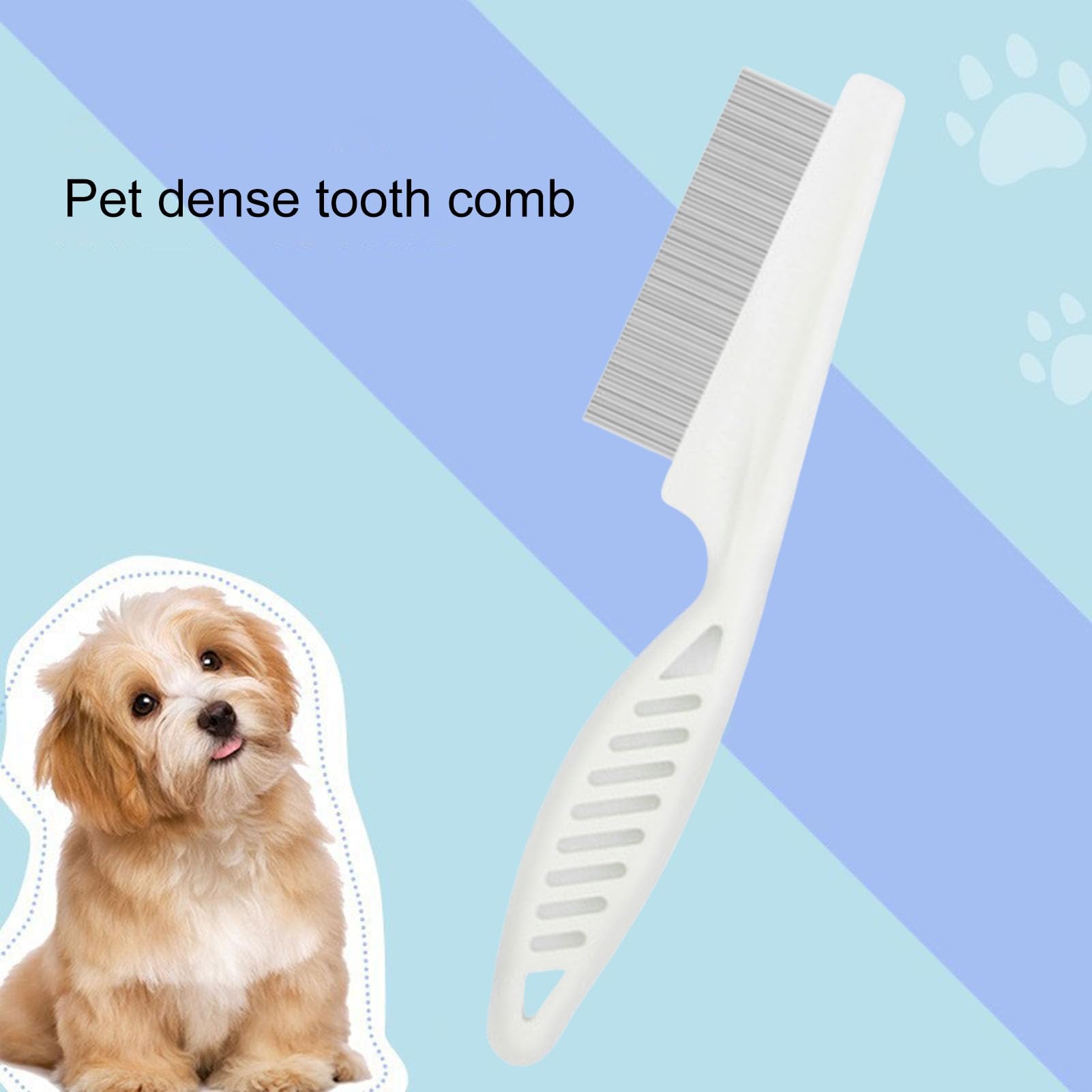 jyibinee Dog Flea Comb, Hair Comb, Long Handle Remove Flea Anti-Knotting Shedding Tool Cat Hair Grooming Comb for Pet L