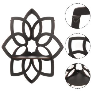 MAGICLULU Mandala Flower Shelf Wall Mounted Flower Plant Wall Display Shelf Decorative Wooden Floating Shelves for Living Room Bedroom Book Room Decor