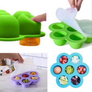 3 Pack 7 holes large Silicone Egg Bites silicone Mold with Lid - Perfect for Air Fryer - Reusable and Easy to Clean - Ideal for Pressure Cookers - Food Grade Silicone