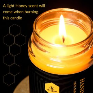 Set of 2 Beeswax Natural Scent Jar Candle in Glass Container, Natural Organic Candle Smokeless Clean Burn | 36 * 2 Hours Burning Time Emergency Candle, Yellow