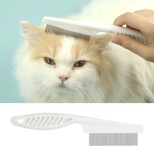 jyibinee Dog Flea Comb, Hair Comb, Long Handle Remove Flea Anti-Knotting Shedding Tool Cat Hair Grooming Comb for Pet L